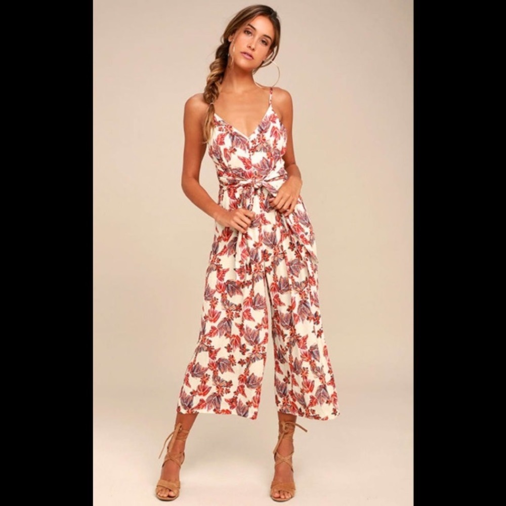 Free People Hot Tropics Tropical Floral Wide-Leg Jumpsuit